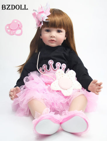 60cm Reborn Toddler Doll Cloth Body 24" Princess Baby Dolls Girls Birthday Gift Child
