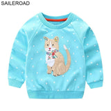 SAILEROAD 2-7 years Animal Girls Sweatshirts Child Kid Clothes Long Sleeve Tops