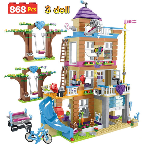 868pcs Building Blocks Girls House Stacking Bricks Kids Toys for Children