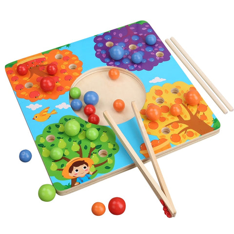 Wooden Toys Bead Puzzle Game Color Matching Montessori Educational Toy For Children Learning