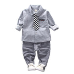 2020 New Spring Baby Boys Clothing Formal Infant Gentleman Tie Shirt Pants 2Pcs/Sets