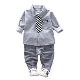 2020 New Spring Baby Boys Clothing Formal Infant Gentleman Tie Shirt Pants 2Pcs/Sets