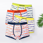 4 Pcs High Quality Children's Underwear Soft Cotton Underpants Boys Striped Panties