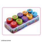 10pcs/Box Children Toy Rubber Stamps Cartoon Animals Fruits Vegetable Kids Seal DIY  Stamper