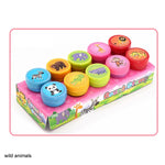 10pcs/Box Children Toy Rubber Stamps Cartoon Animals Fruits Vegetable Kids Seal DIY  Stamper