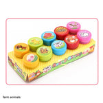 10pcs/Box Children Toy Rubber Stamps Cartoon Animals Fruits Vegetable Kids Seal DIY  Stamper