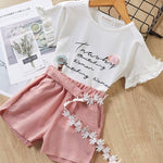 Melario Clothing Sets 2020 Children Clothing Sleeveless Bow T-shirt+Print Pants 2Pcs for Kids