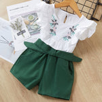 Melario Clothing Sets 2020 Children Clothing Sleeveless Bow T-shirt+Print Pants 2Pcs for Kids