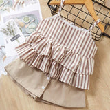 Melario cotton Girls Clothing Sets Summer Vest Two piece Sleeveless Suit Casual Dot Outfits