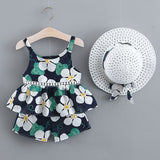 Melario cotton Girls Clothing Sets Summer Vest Two piece Sleeveless Suit Casual Dot Outfits