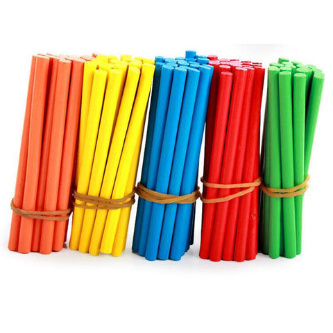 50/100pcs Wooden Educational Rod Colorful Children Teaching Mathematics Toys Preschool Learning