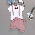 Summer Kids Bow Clothes Sets High Qulity Short T shirt + Pants Toddler Boy