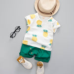 Baby Boys Girls Summer Clothes Fashion Cotton Set Printed Fruit T-Shirt + Shorts Children'S Clothing