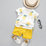 Baby Boys Girls Summer Clothes Fashion Cotton Set Printed Fruit T-Shirt + Shorts Children'S Clothing