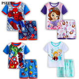 Kids Boys Girls Clothes Summer Short Sleeved Cartoon