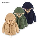 Benemaker Winter Outdoor Fleece Jackets For Boys Hooded  Kids Coats