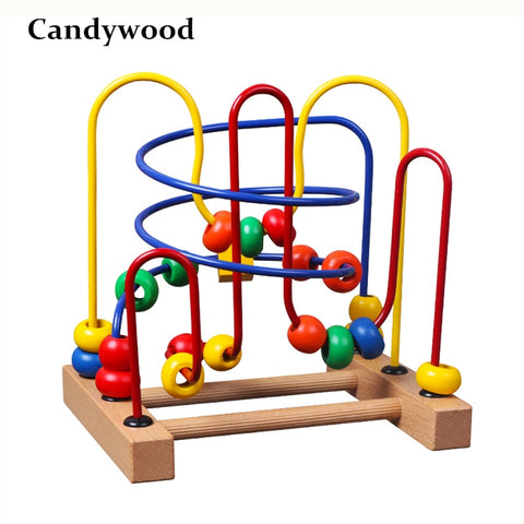 2020 Wooden Math Toy Wire Roller Toys Montessori Learning Educational for Baby Kids