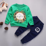 New Spring Autumn Children Clothing Boys Cartoon Casual Sports T-shirt Pants 2pcs/Set