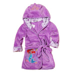 Cartoon Children's Robe Flannel Baby Bathrobe Long Sleeve Hooded Kids Bath Robe Lovely Animal Child Boy Girls Robes Kids Clothes