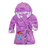 Cartoon Children's Robe Flannel Baby Bathrobe Long Sleeve Hooded Kids Bath Robe Lovely Animal Child Boy Girls Robes Kids Clothes