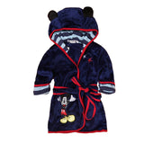 Cartoon Children's Robe Flannel Baby Bathrobe Long Sleeve Hooded Kids Bath Robe Lovely Animal Child Boy Girls Robes Kids Clothes