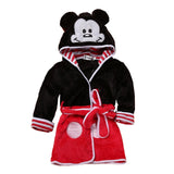 Cartoon Children's Robe Flannel Baby Bathrobe Long Sleeve Hooded Kids Bath Robe Lovely Animal Child Boy Girls Robes Kids Clothes