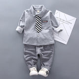 2020 New Spring Baby Boys Clothing Formal Infant Gentleman Tie Shirt Pants 2Pcs/Sets