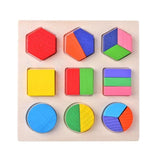 Wooden Geometric Shapes Montessori Puzzle Sorting  Educational Game Toys for Children