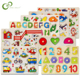 30cm Kid Early educational toys wooden puzzle toy alphabet and digit learning education child